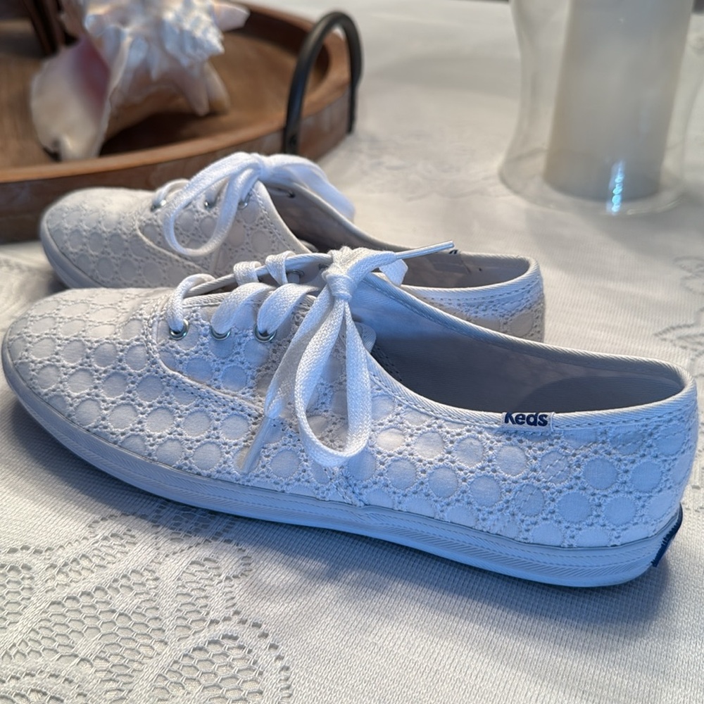 Keds White Eyelet Sneakers, new
